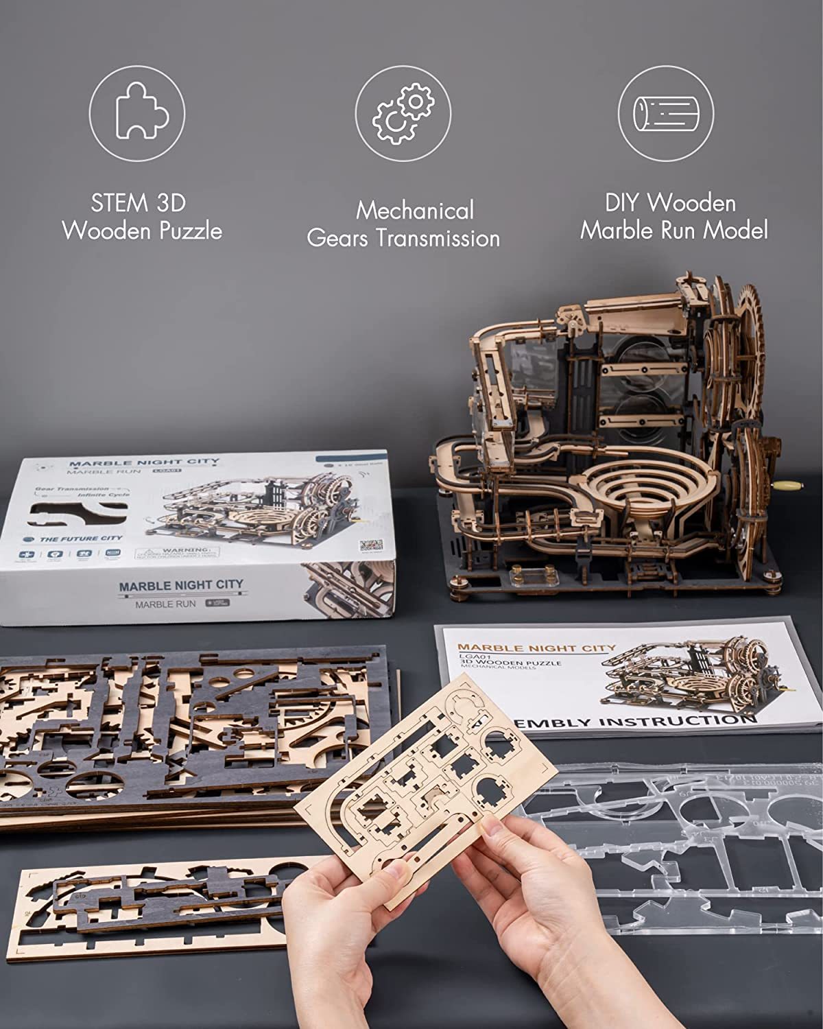 DIY 3D Holzpuzzle – Marble Night City